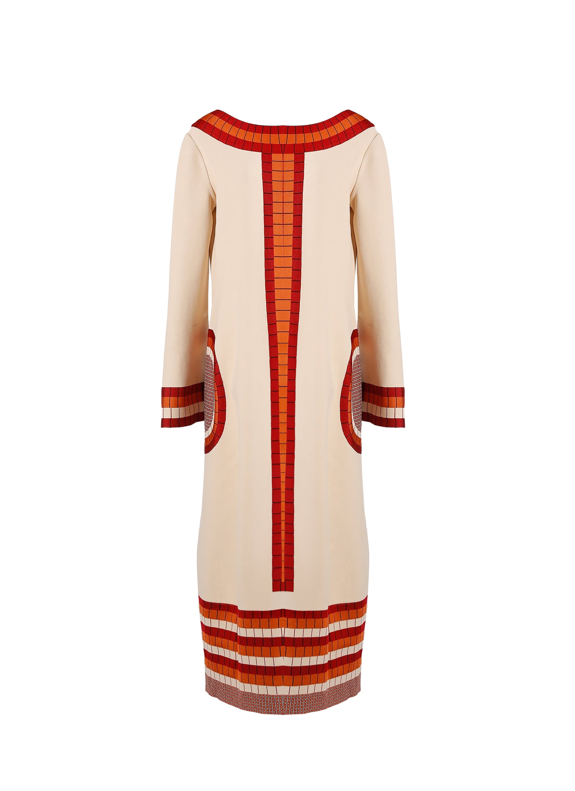 Long-sleeved knitted Marabout dress - Vanilla