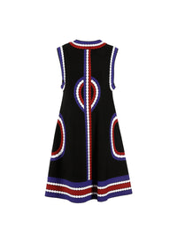 Sleeveless Masai knitted dress - Multicolor
