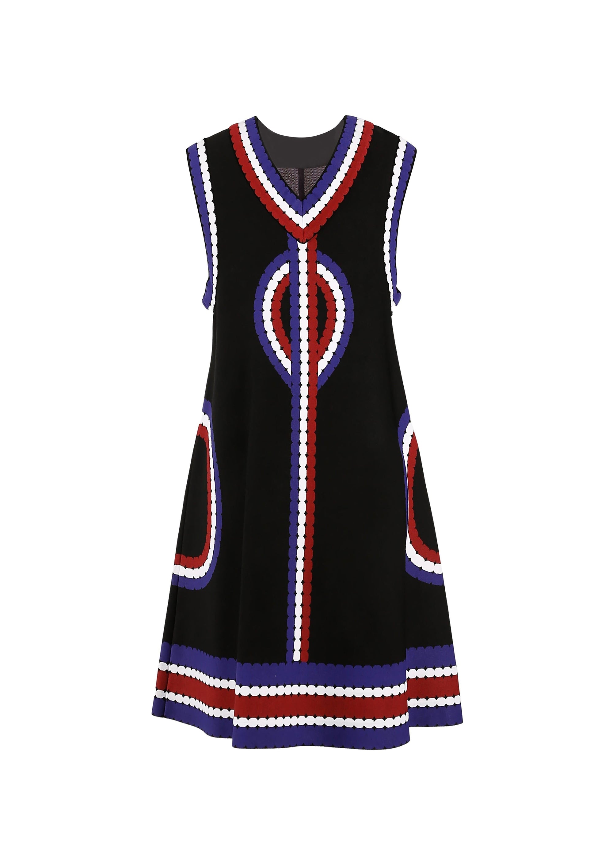 Sleeveless Masai knitted dress - Multicolor