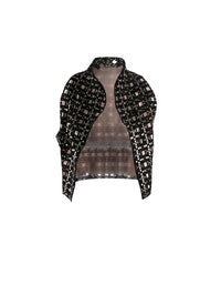 Perforated leather sleeveless waistcoat - Black intense