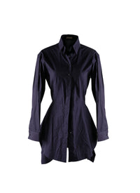 Long basque shirt - Navy