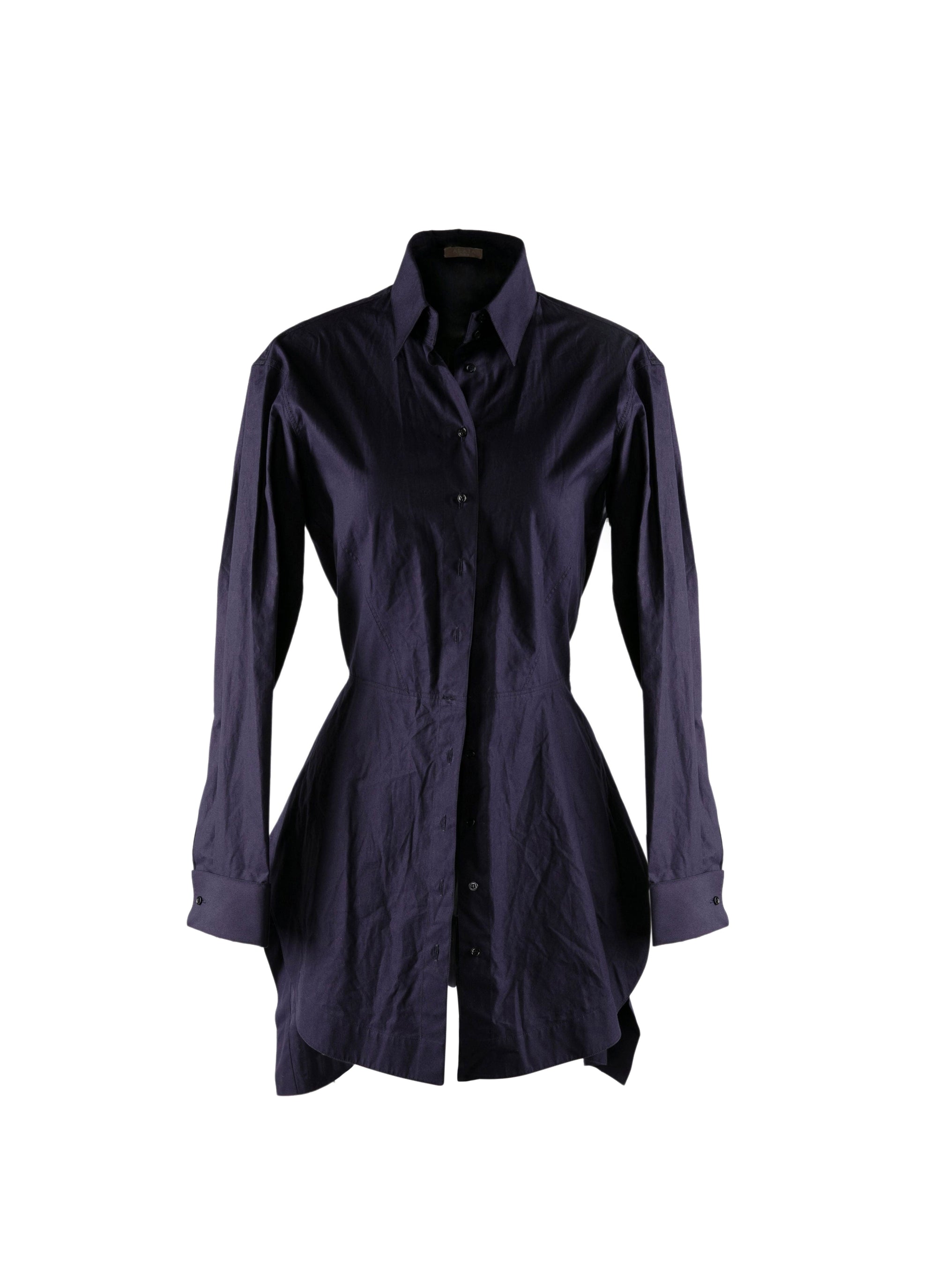 Long basque shirt - Navy