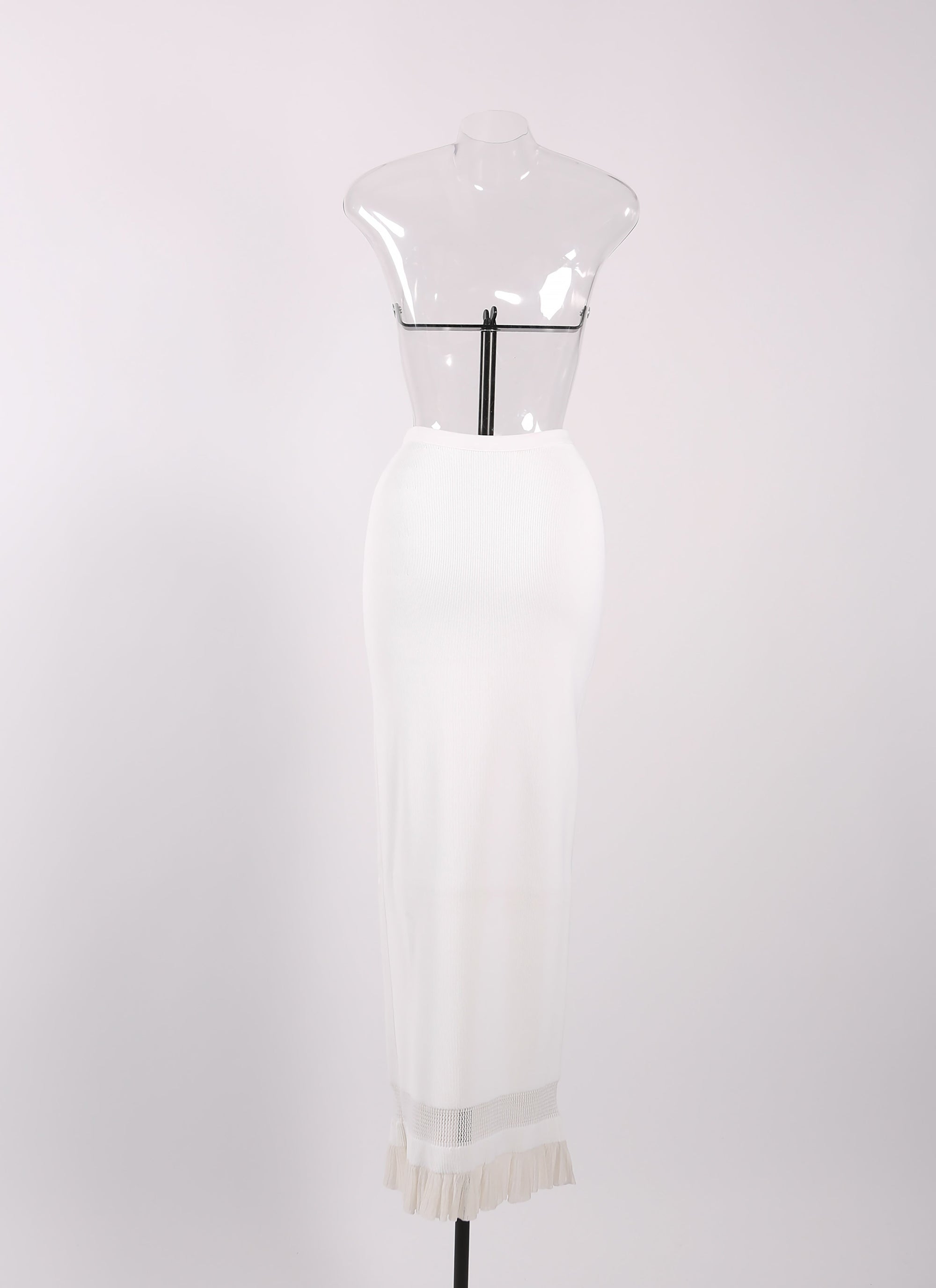 Sirocco knitted pencil skirt - White