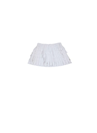 Jupe short à franges - Blanc