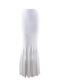 Jupe Piquée Nymphea en maille - Blanc
