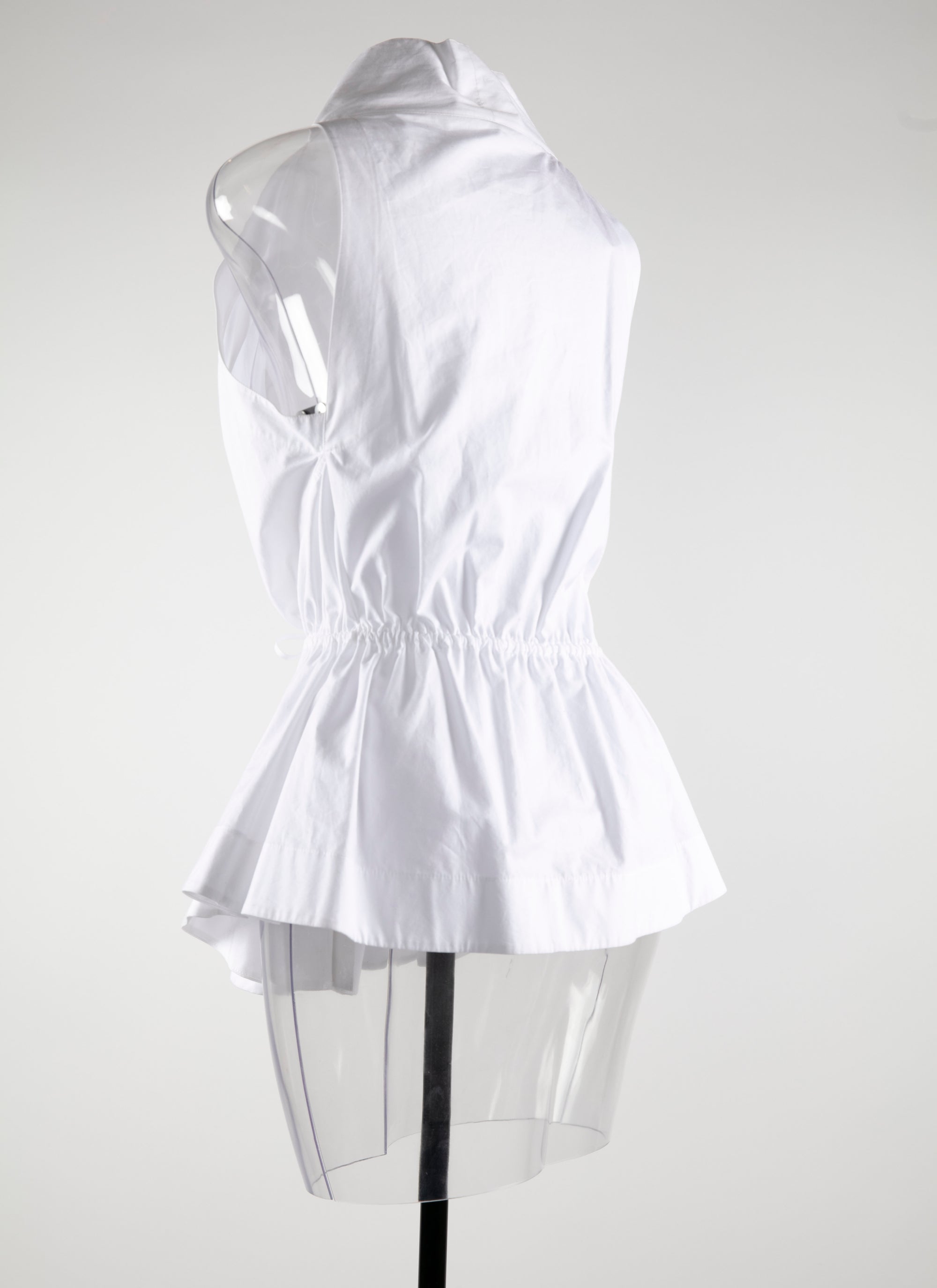 Belted sleeveless shirt - White