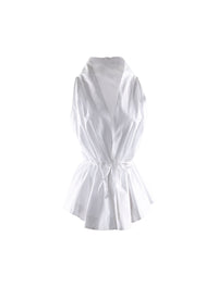 Belted sleeveless shirt - White
