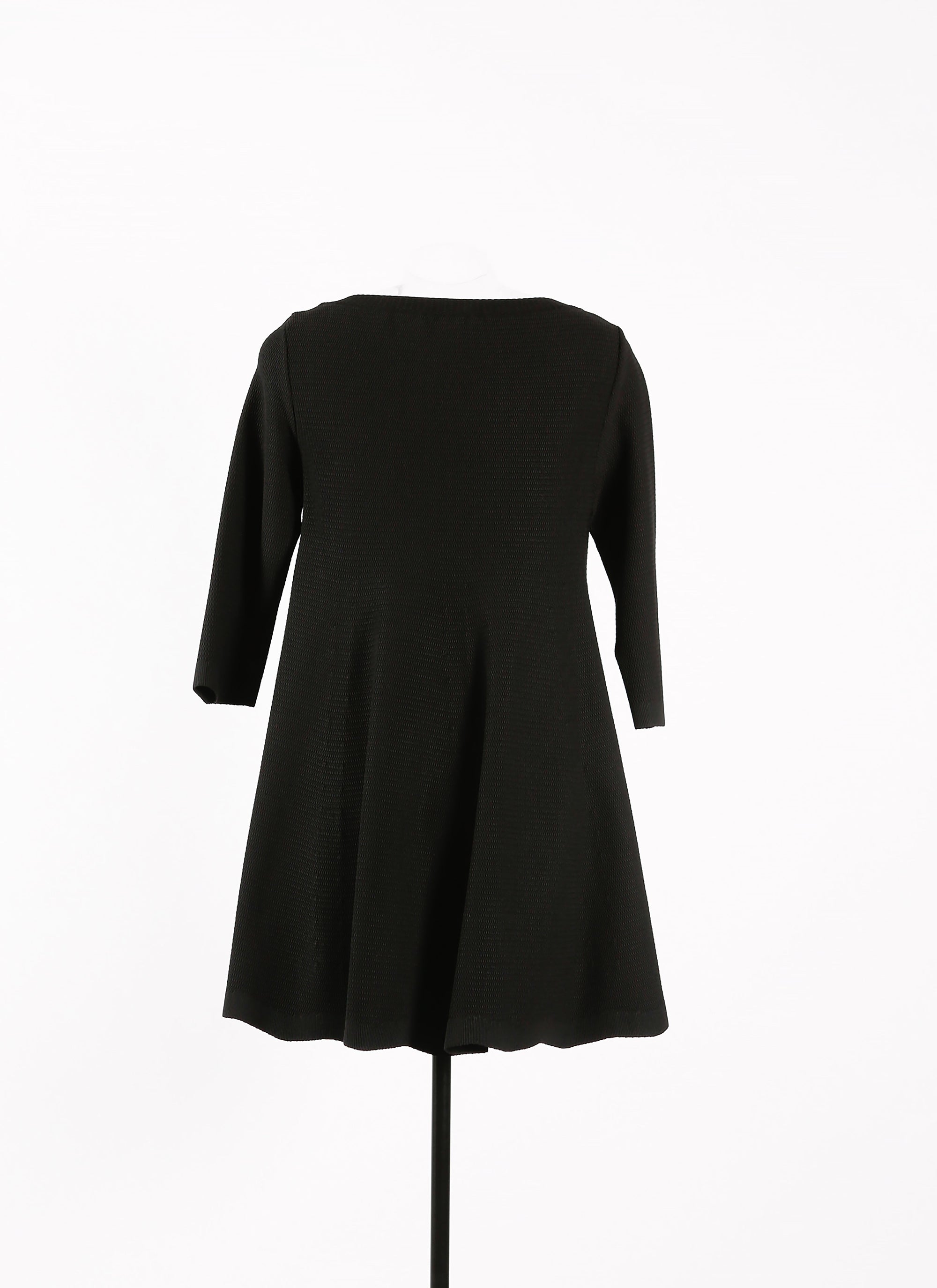 Robe Baby-doll à manches longues piquée - Noir