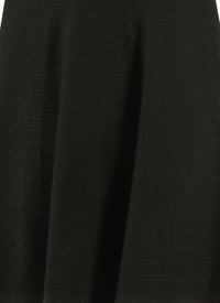 Robe Baby-doll à manches longues piquée - Noir