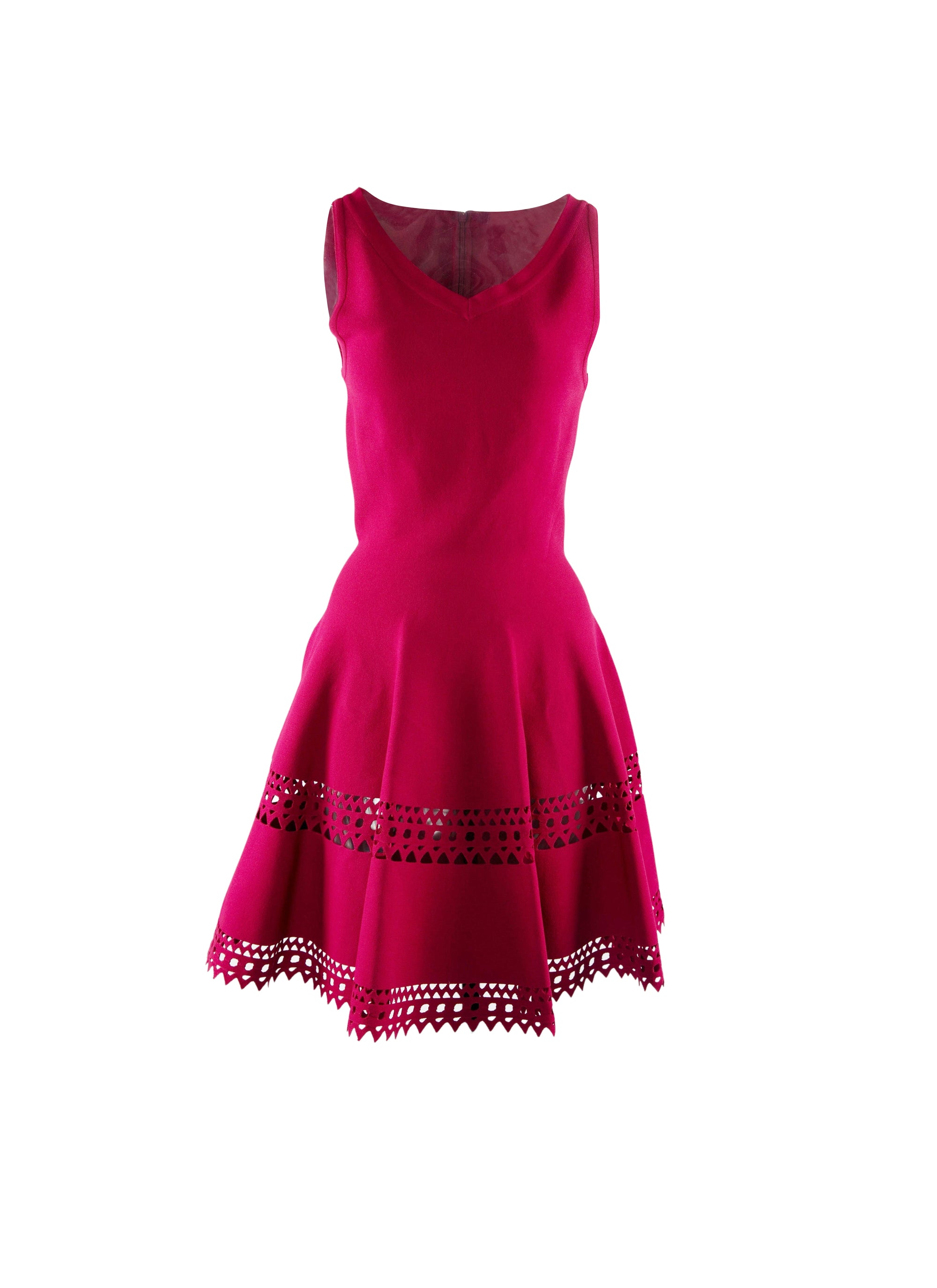 Robe patineuse avec découpe laser à l'ourlet - Pourpre