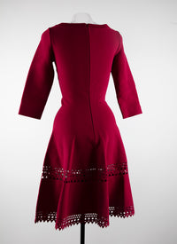 Pleated midi dress with long flared sleeves - Purple