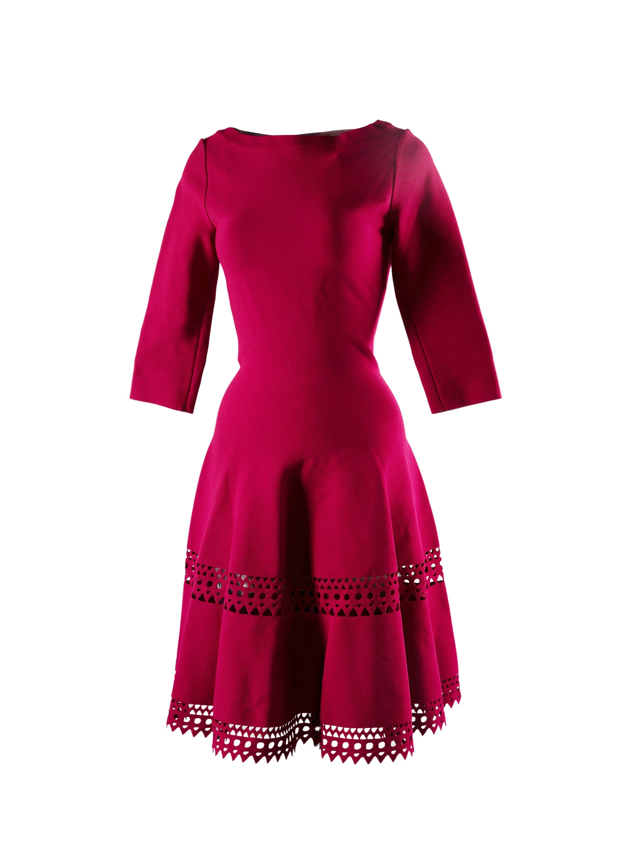 Pleated midi dress with long flared sleeves - Purple