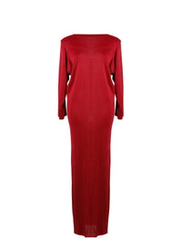 Long-sleeved crepe dress - Purple