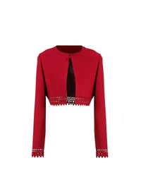 Cardigan ajouré en maille - Pourpre