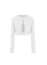 Openwork knitted cardigan - White