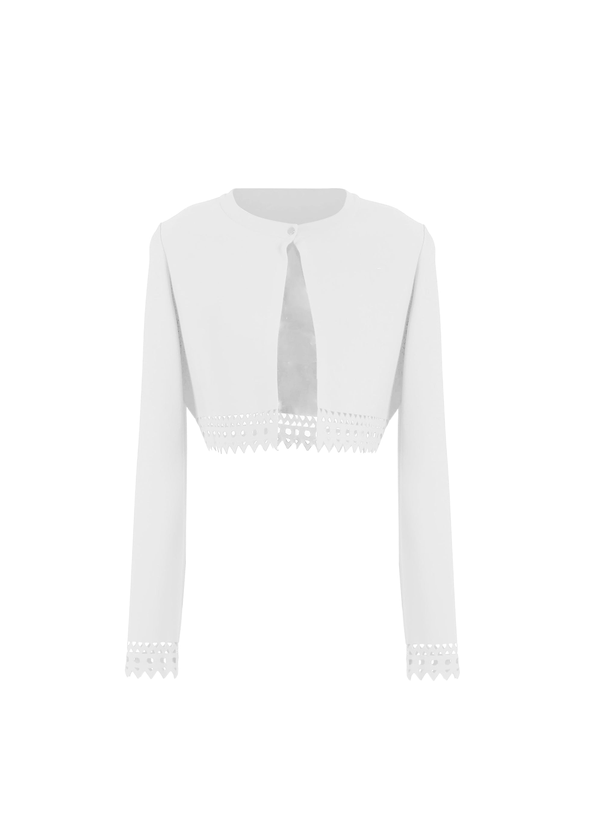Openwork knitted cardigan - White