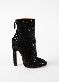 Patent leather 115 platform boots - Black & Black