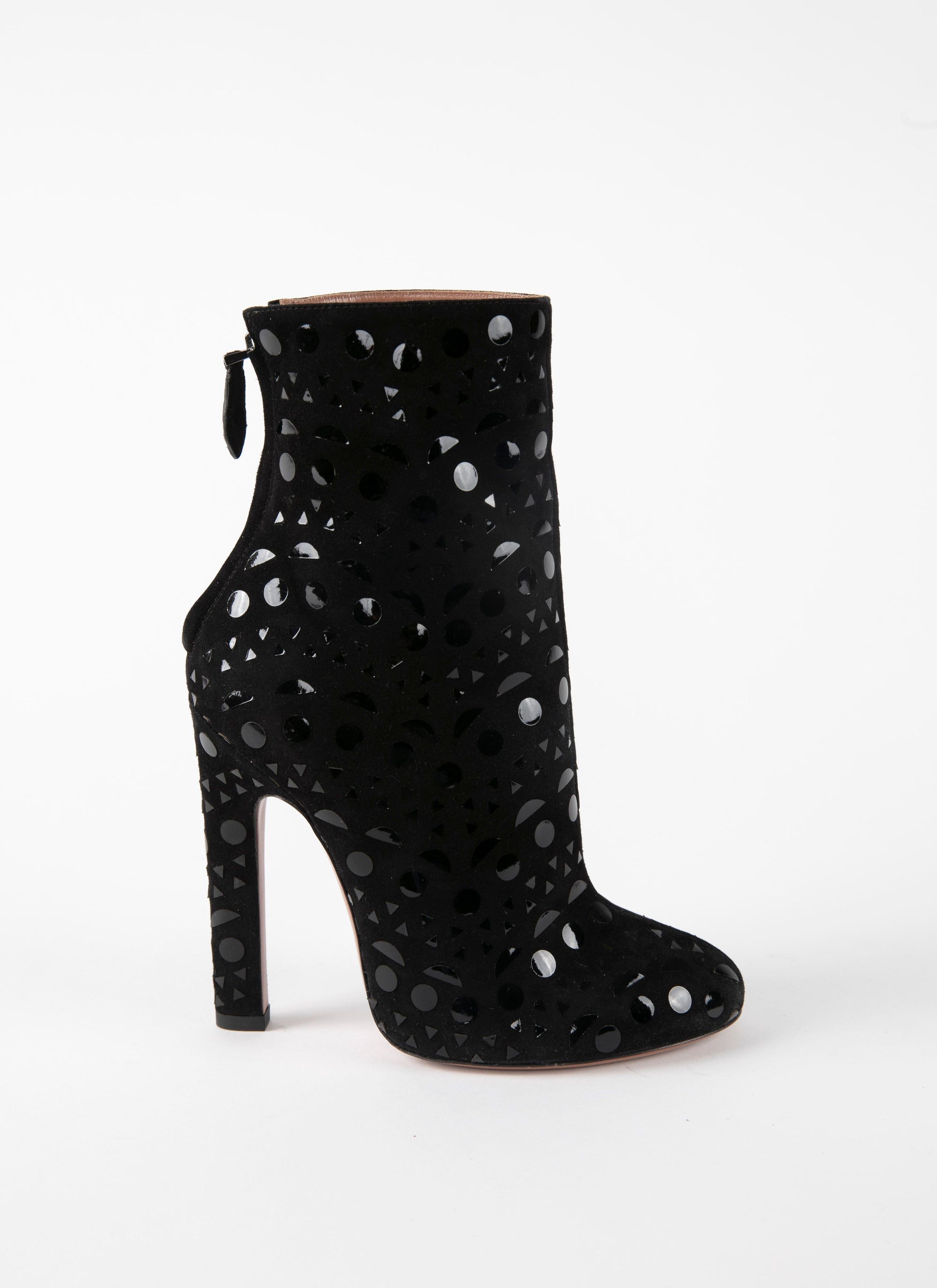 Patent leather 115 platform boots - Black & Black