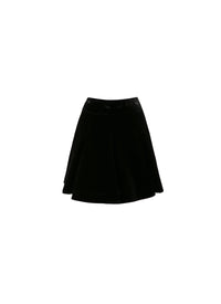 Short plain skater skirt - Black Gloss