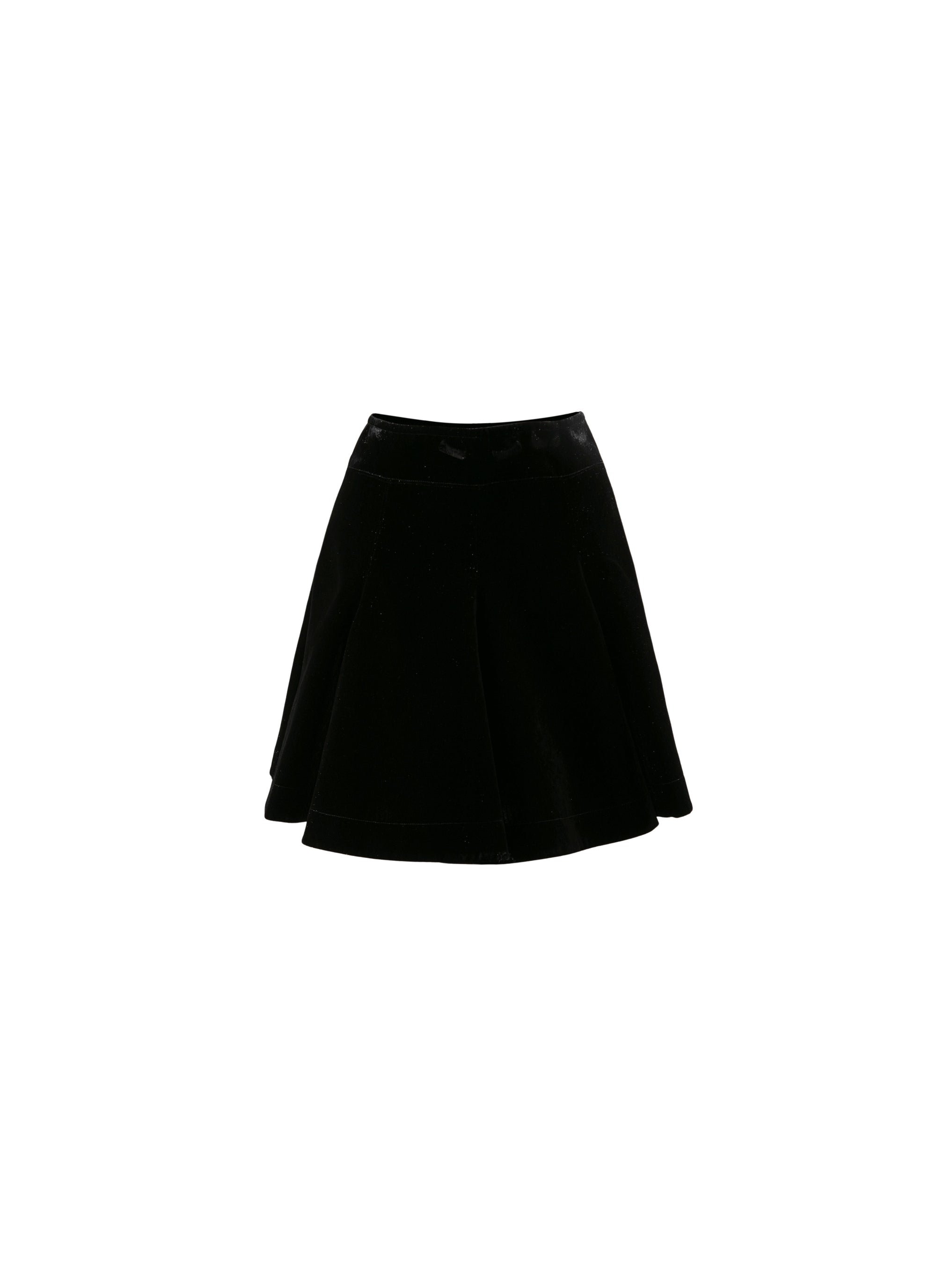 Short plain skater skirt - Black Gloss