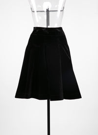 Plain skater skirt - Black Gloss