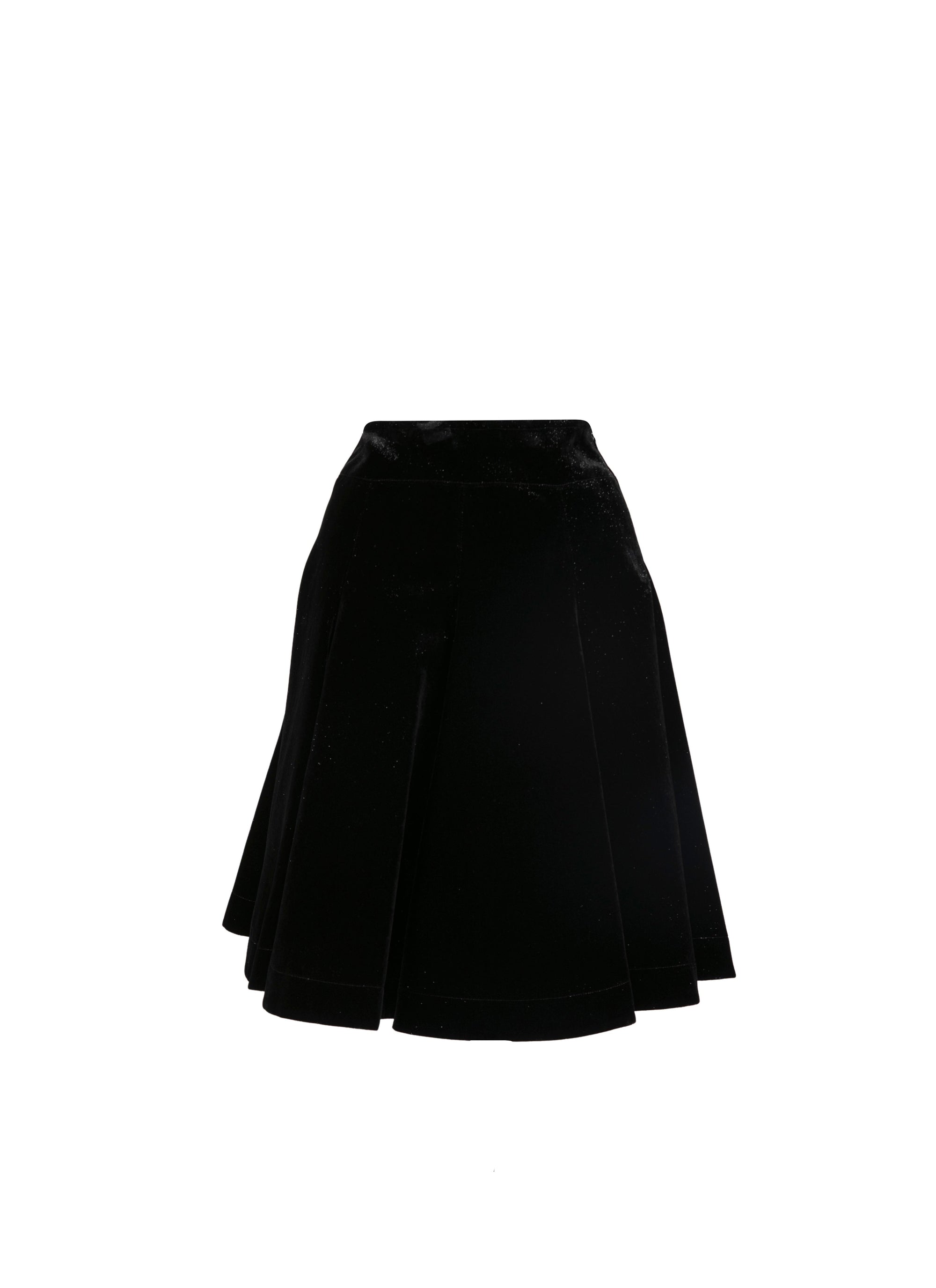 Plain skater skirt - Black Gloss