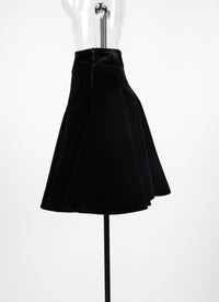 Plain skater skirt - Black Gloss