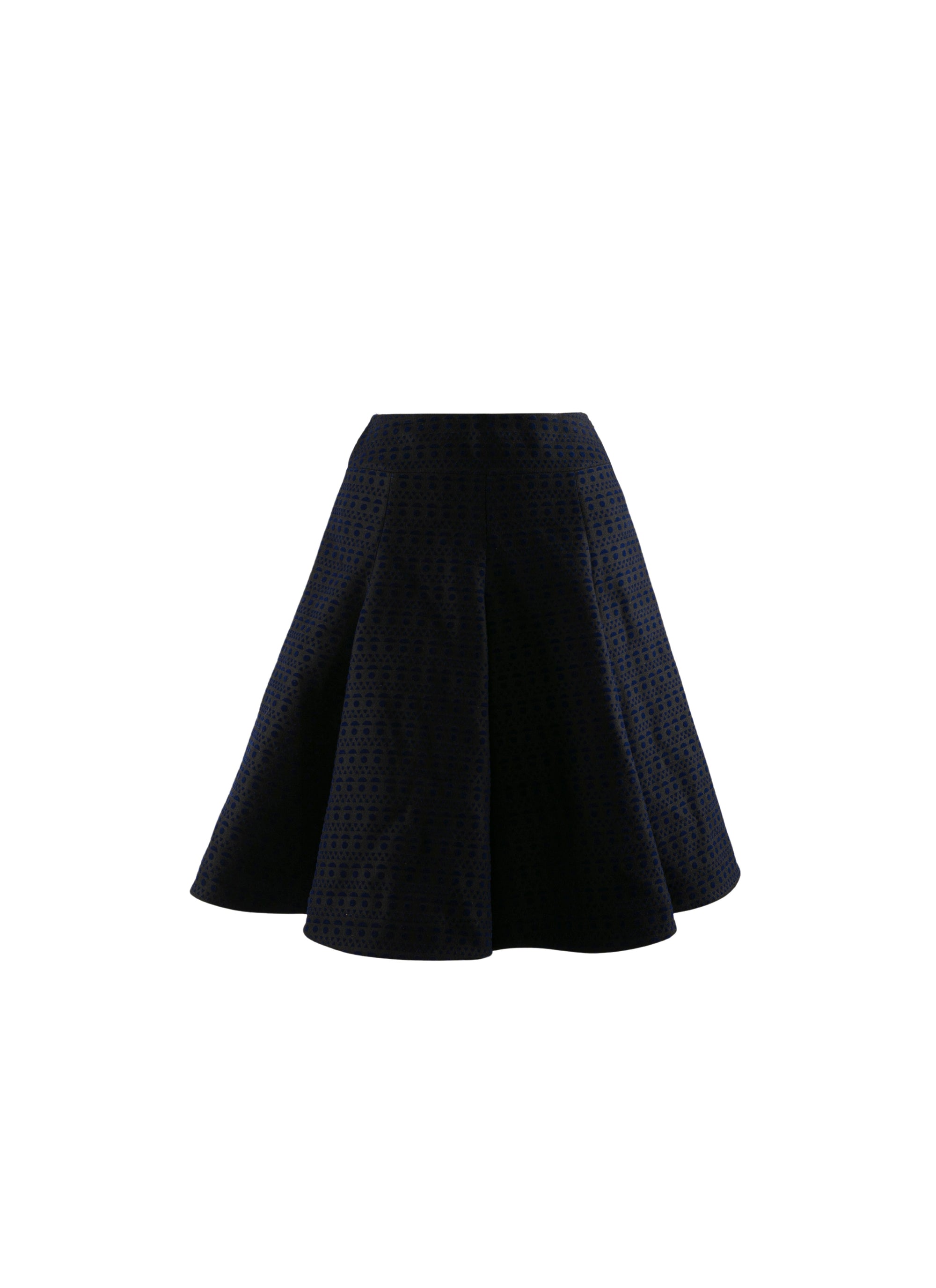 Jupe courte patineuse ajourée - Noir & Bleu