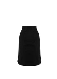 Wool zip skirt - Black