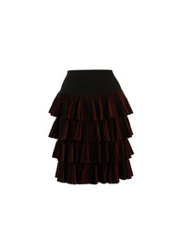 Wool Seguidille skirt - Black & Cherry