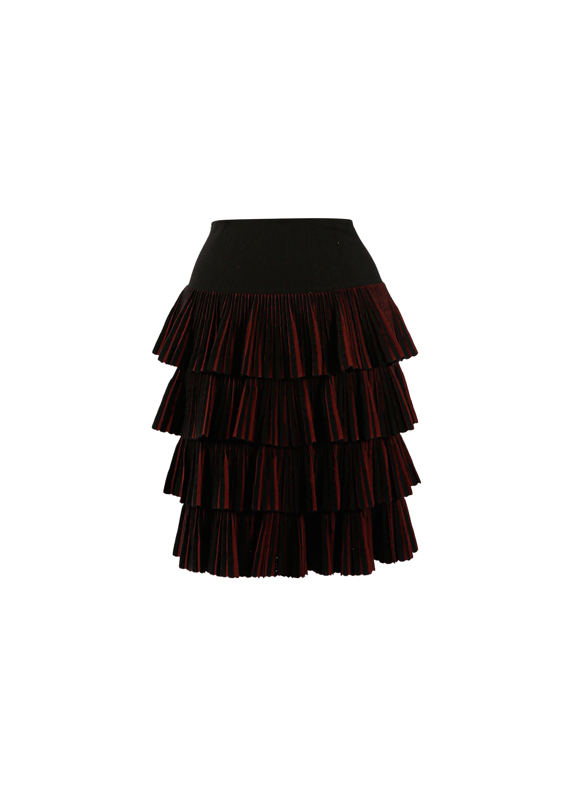 Wool Seguidille skirt - Black & Cherry