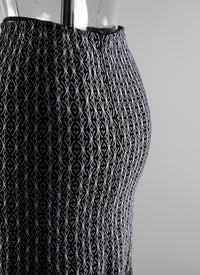 Wool mermaid short skirt - Black & White