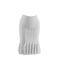Jupe courte sirène en laine - Blanc
