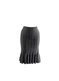 Wool mermaid short skirt - Black & White