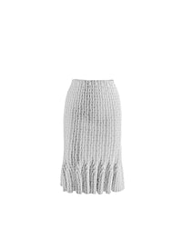 Short mermaid skirt in wool - White