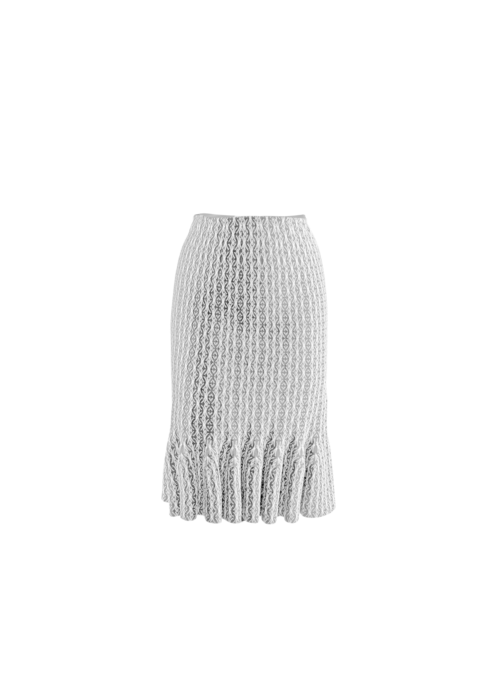 Short mermaid skirt in wool - White