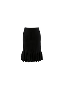 Jupe courte sirène en laine - Noir