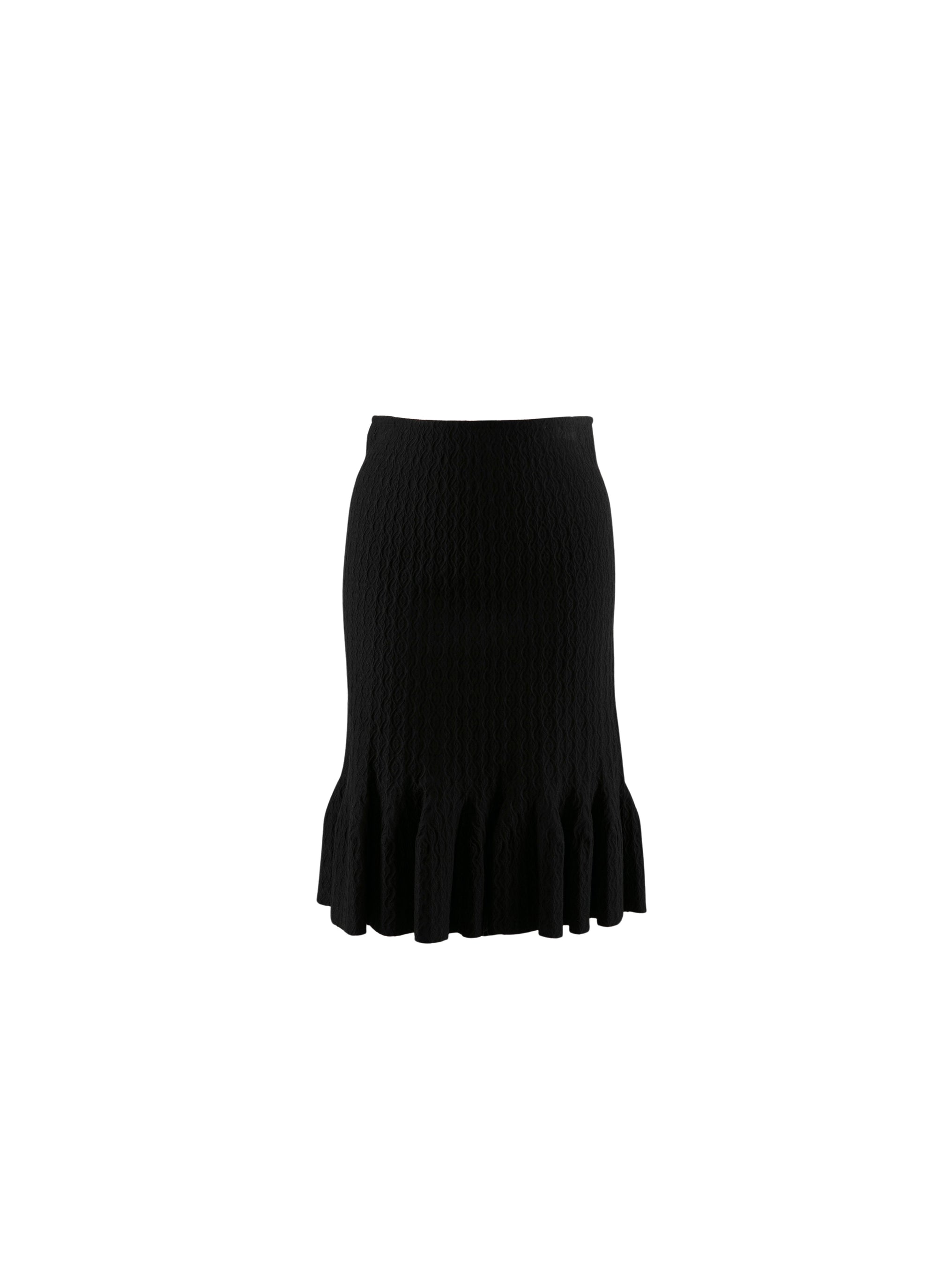 Jupe courte sirène en laine - Noir