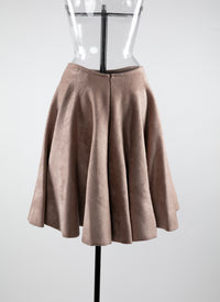 Short plain velvet skirt - Flesh