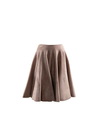 Short plain velvet skirt - Flesh