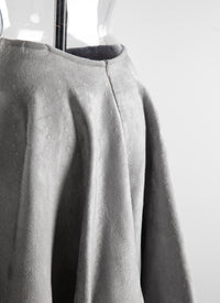 Short plain velvet skirt - Ash