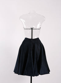 Short plain velvet skirt - Dark Navy