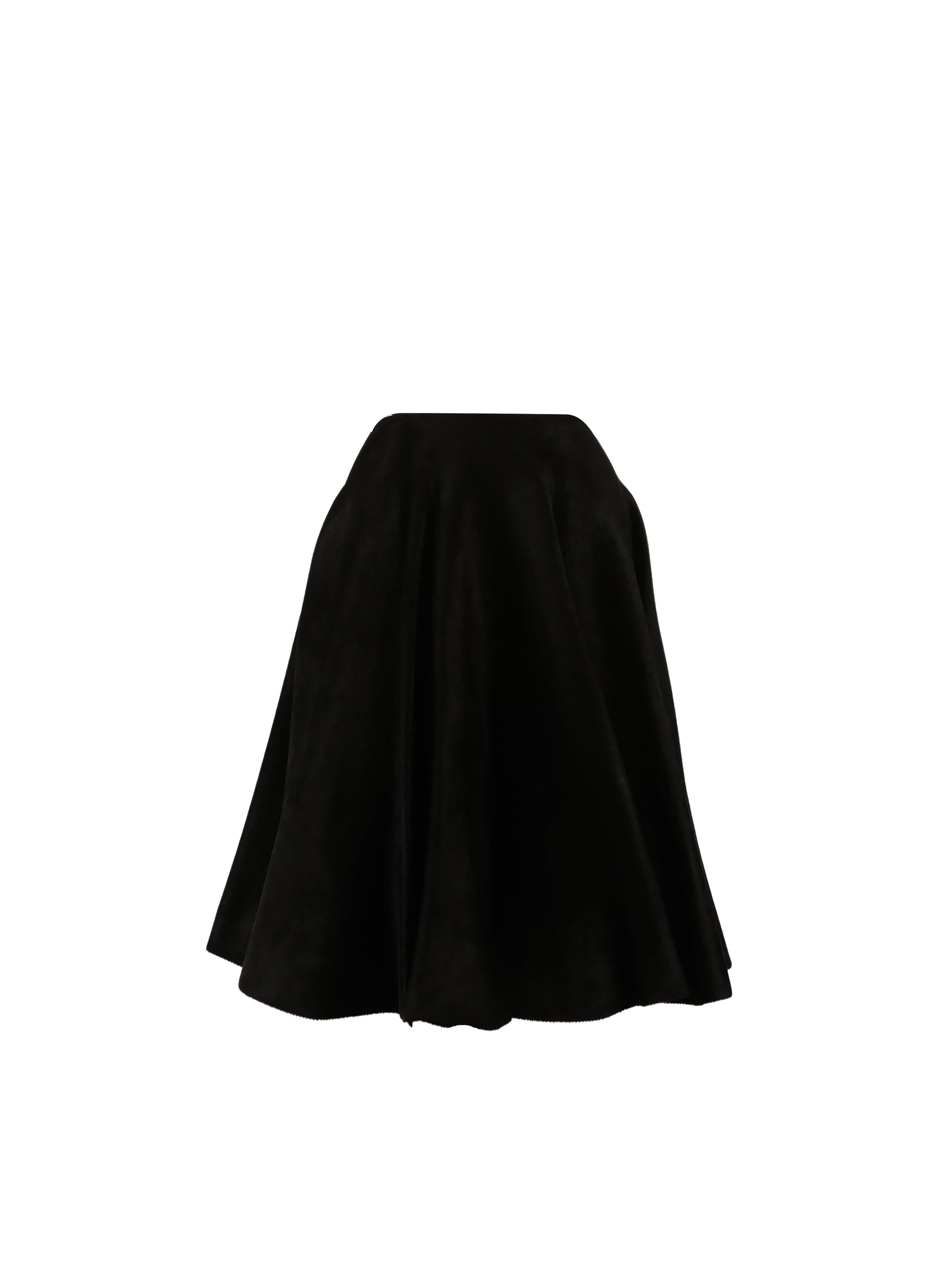 Short plain velvet skirt - Black intense