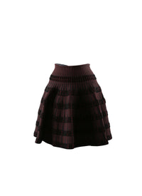 Mini-skirt in crinoline with openwork details - Black & Garnet