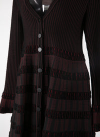 Long-sleeved coat - Black & Garnet