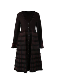 Long-sleeved coat - Black & Garnet