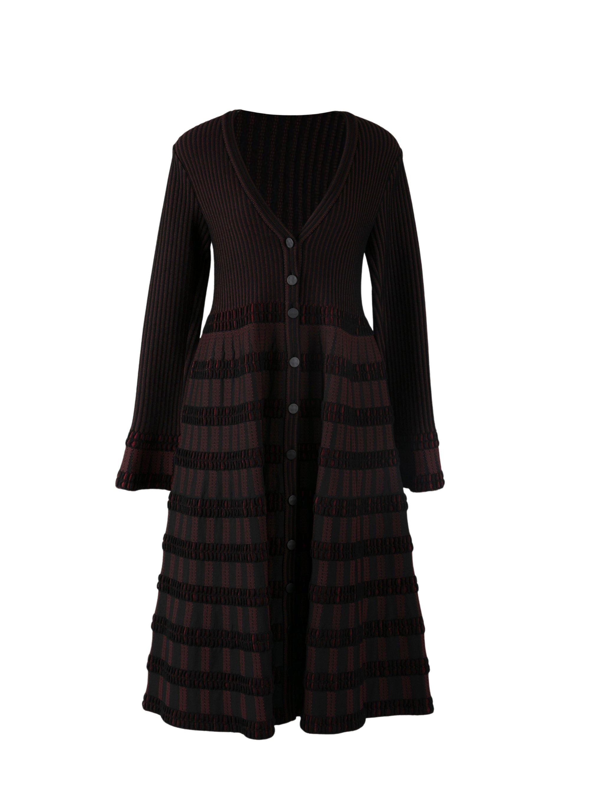 Long-sleeved coat - Black & Garnet