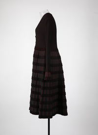 Long-sleeved coat - Black & Garnet