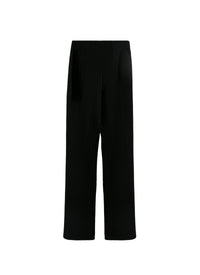 Wool wide leg trousers with embossed pattern - Black intense