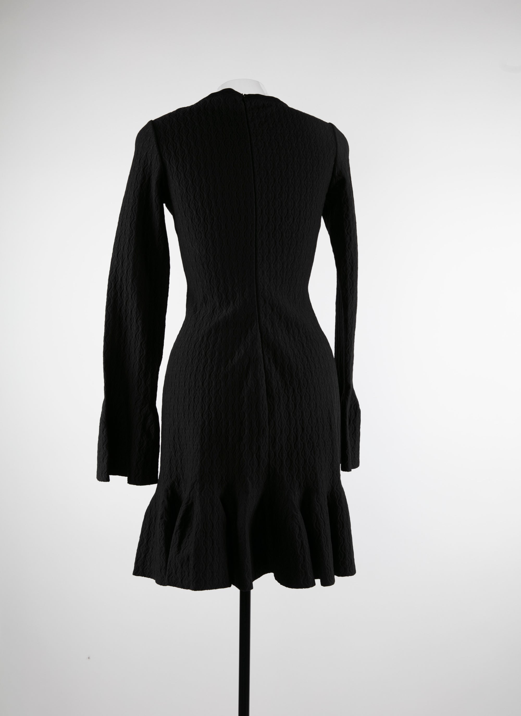 Robe à manches longues en laine - Noir